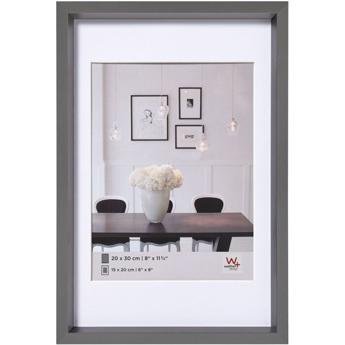 Walther Telaio in plastica stile acciaio 20x30 cm acciaio con passepartout 15x20 cm