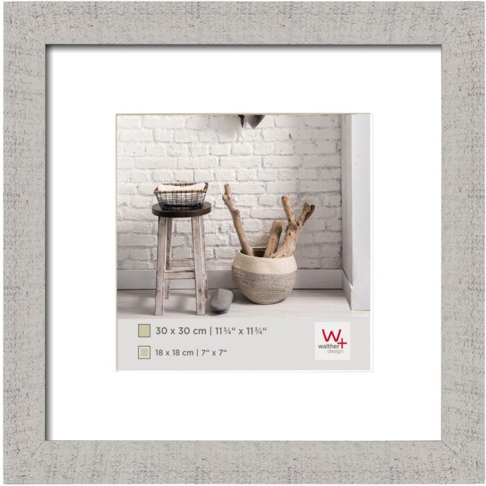 HOME Cornice in legno 30x30 cm grigio chiaro