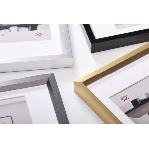 Walther Telaio in plastica stile acciaio 40x50 cm argento con passepartout 30x40 cm