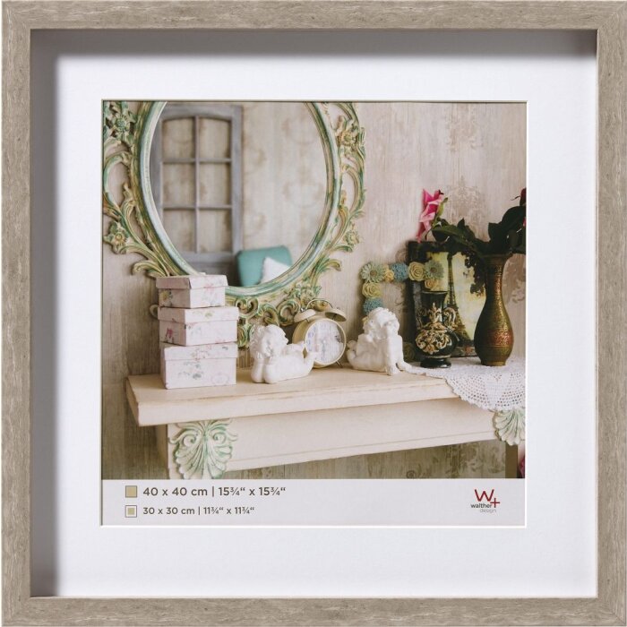 cornice 3D in legno grigio Stoccolma 40x40 cm