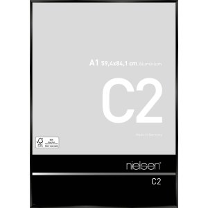 Telaio in alluminio C2 anodizzato nero lucido 60x84 cm