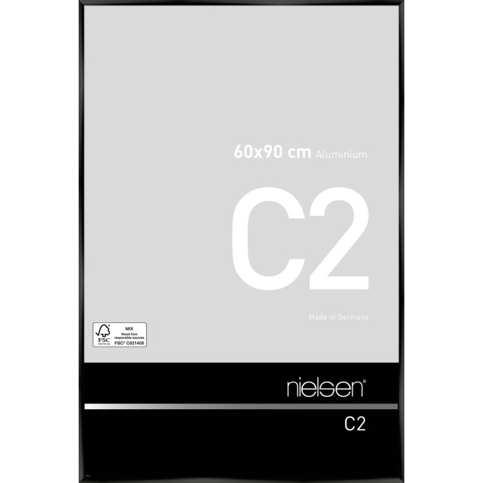 Telaio in alluminio C2 anodizzato nero lucido 60x90 cm