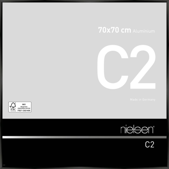 Telaio in alluminio C2 anodizzato nero lucido 70x70 cm