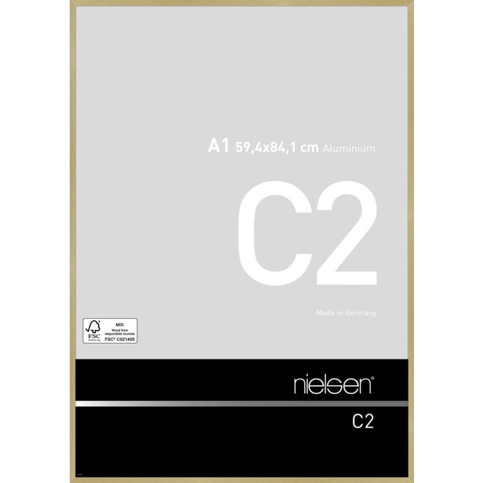 Telaio in alluminio C2 struttura oro opaco 60x84 cm