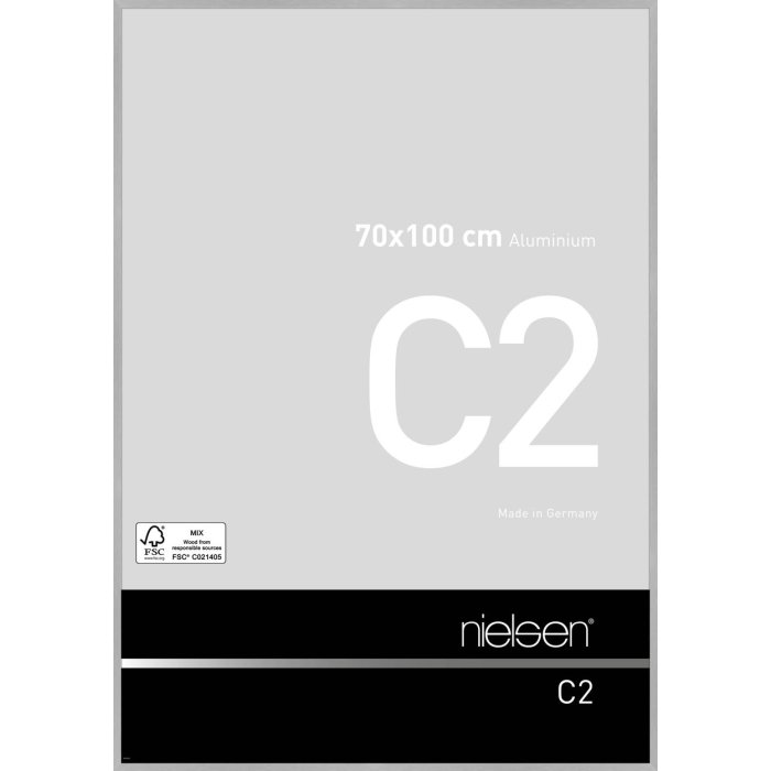 Telaio in alluminio C2 struttura argento opaco 70x100 cm