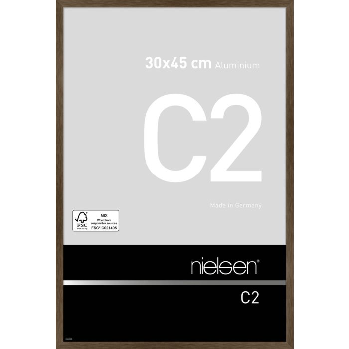 Nielsen Telaio in alluminio C2 struttura noce opaco 30x45 cm