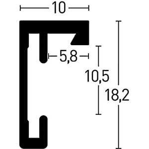 Telaio in alluminio C2 struttura noce opaco 60x84 cm