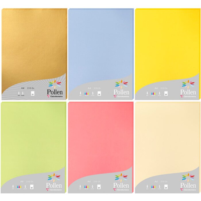 25 fogli di carta Pollen, DIN A4, 210g