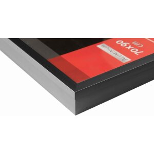 Telaio maglietta 70x90 cm vetro acrilico nero anodizzato