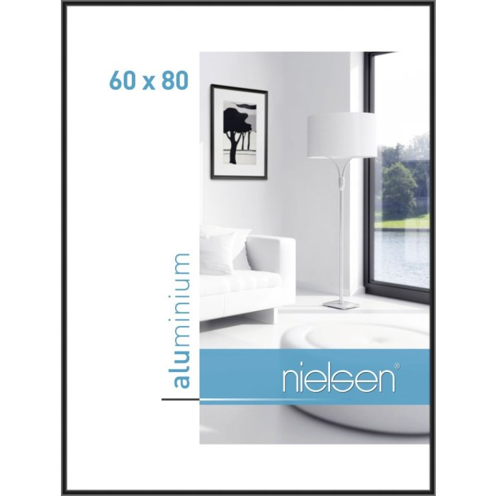 Telaio Nielsen in alluminio Classic anodizzato nero 60x80 cm