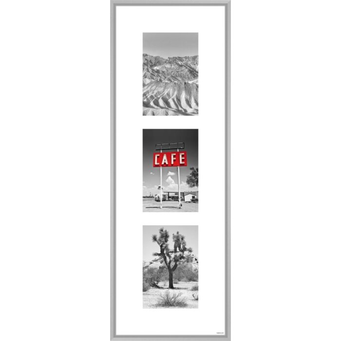 Cornice in alluminio Gallery Junior argento 3 foto 10x15 cm