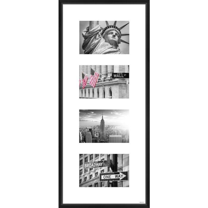 Cornice Nielsen in alluminio Gallery Junior nero 4 foto 10x15 cm (25x60 cm)
