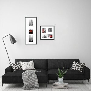 Cornice in alluminio Gallery Junior argento 4 foto 13x18 cm