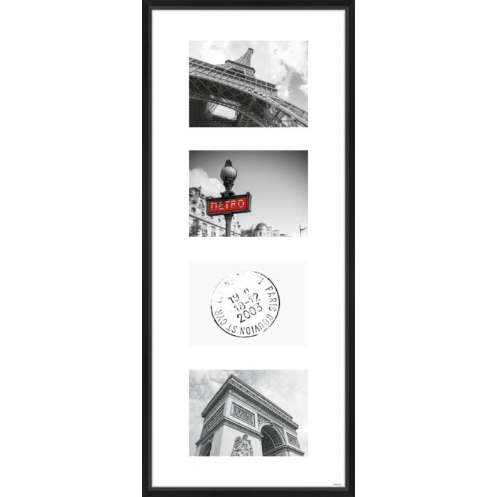 Cornice in alluminio Gallery Junior nero 4 foto 13x18 cm