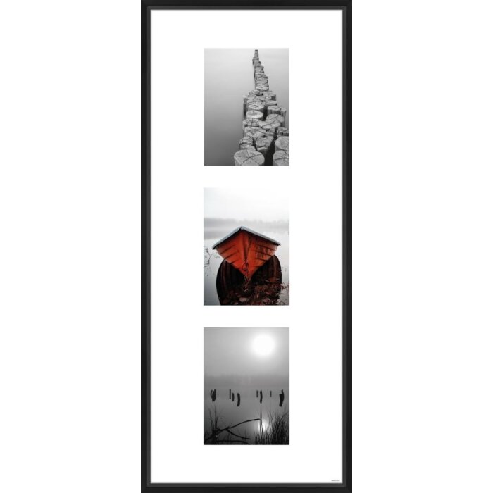 Cornice in alluminio Gallery Junior nero 3 foto 13x18 cm