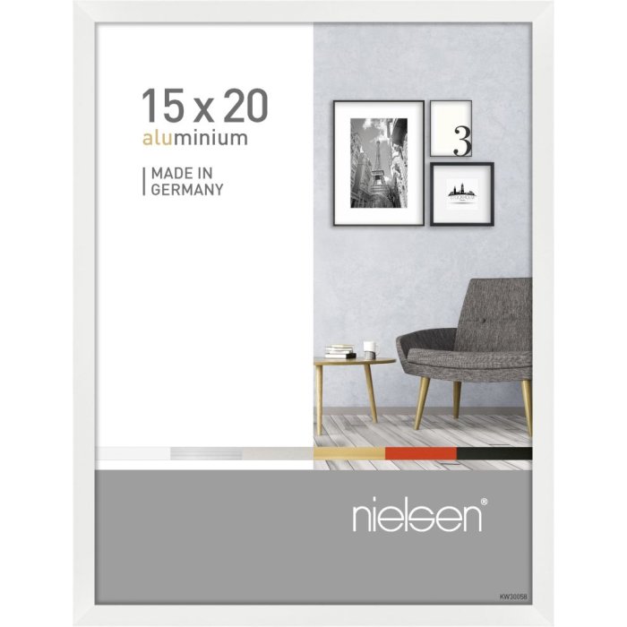 Cornice Nielsen in alluminio Pixel 15x20 cm bianco lucido