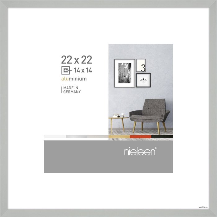 Cornice Nielsen in alluminio Pixel 22x22 cm argento opaco