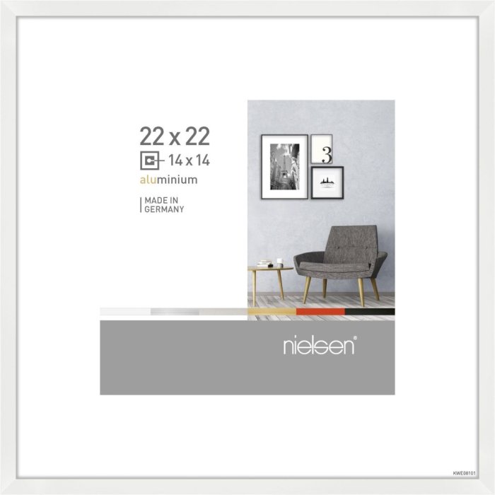 Cornice in alluminio Pixel 22x22 cm bianco lucido