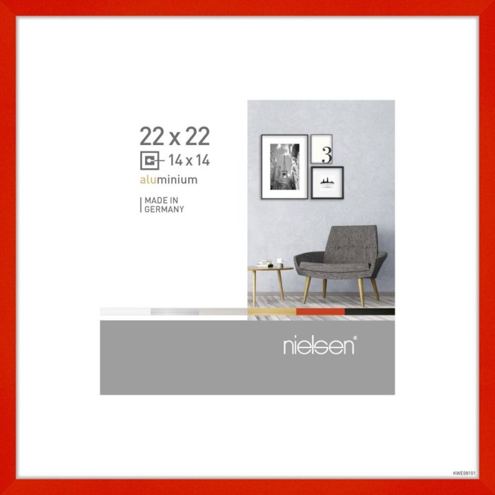 Cornice Nielsen in alluminio Pixel 22x22 cm rosso tornado