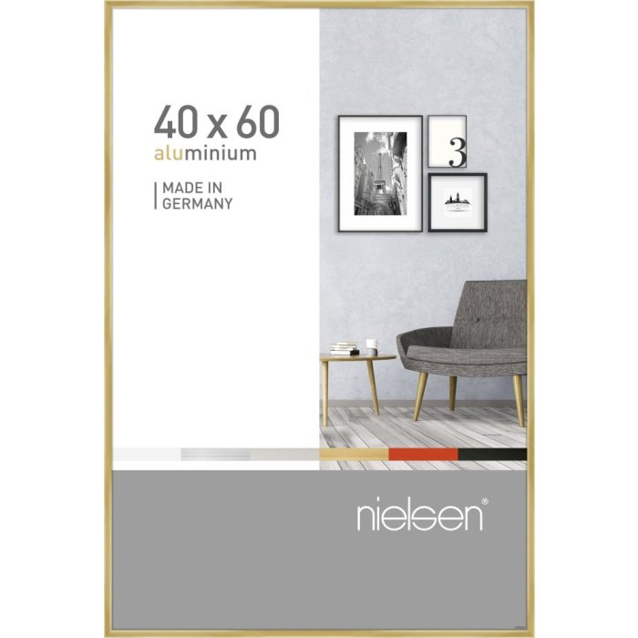 Cornice Nielsen in alluminio Pixel 40x60 cm oro lucido