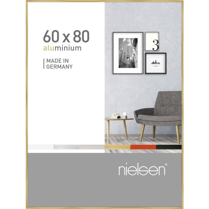 Cornice in alluminio Pixel 60x80 cm oro lucido
