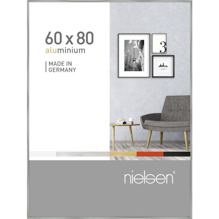 Cornice in alluminio Pixel 60x80 cm argento lucido