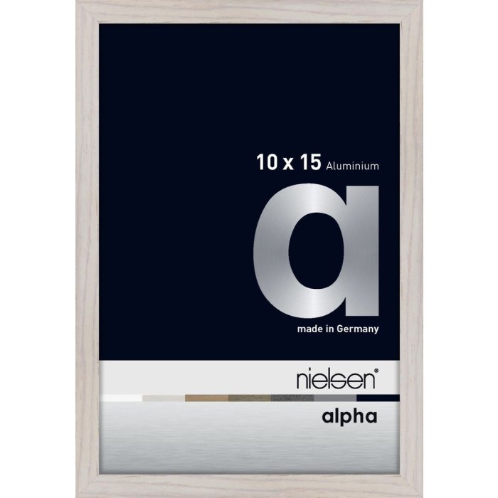 Cornice Nielsen in alluminio Alpha 10x15 cm rovere bianco