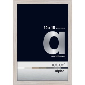 Cornice Nielsen in alluminio Alpha 10x15 cm rovere bianco