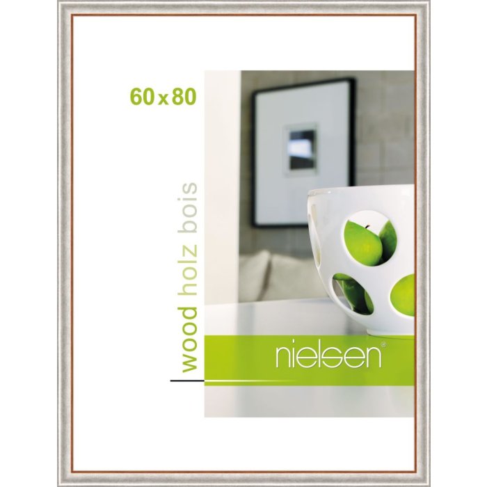 Cornice in legno Derby 60x80 cm argento