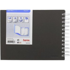 Album a spirale Fine Art, 24x17 cm, 50 pagine bianche, nero