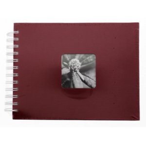 Album a spirale Fine Art, 24x17 cm, 50 pagine bianche, Bordeaux