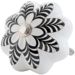 Pomello per mobili a forma di fiore 4 cm - vari disegni