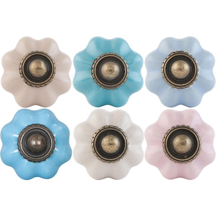 Pomello per mobili a forma di fiore 3 cm - vari disegni