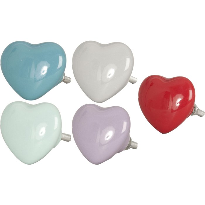 Pomello per mobili Clayre & Eef Cuore - Vari disegni