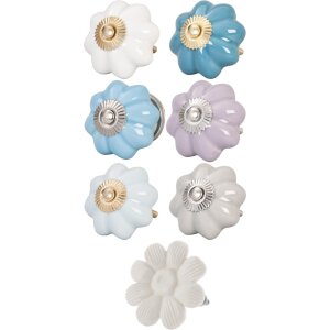 Pomello per mobili a forma di fiore 5 cm - vari disegni