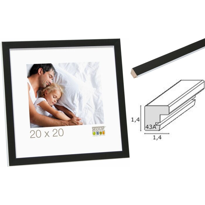 Cornice per quadri in legno bianco e nero S43AL