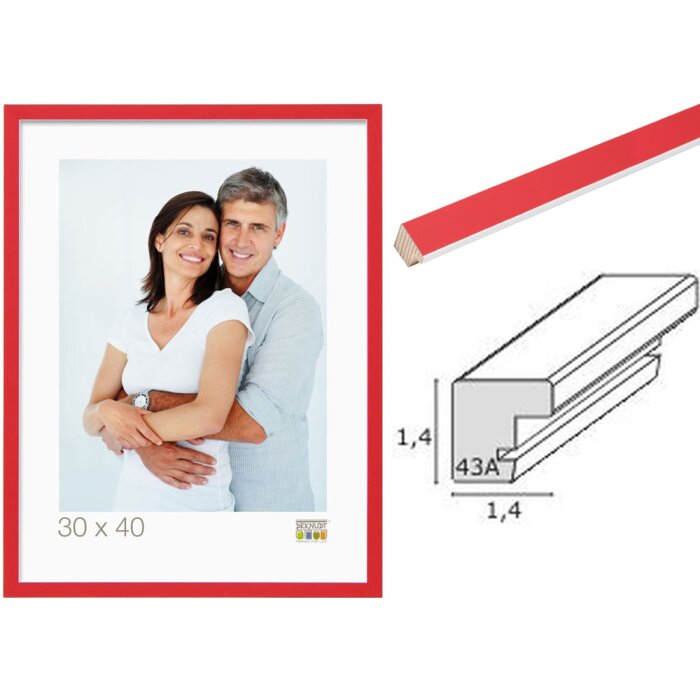 Cornice per quadri in legno rosso-bianco S43AL