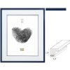 Cornice con passepartout in legno blu S43AM6