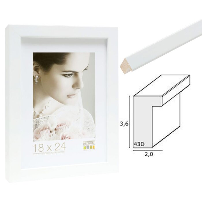 Cornice 3D in legno bianco S43DL