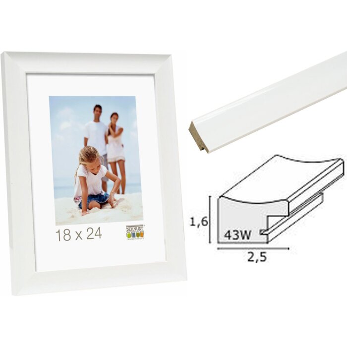 Cornice per foto in plastica bianca S43WK