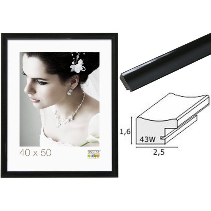 Cornice per foto in plastica nera S43WK