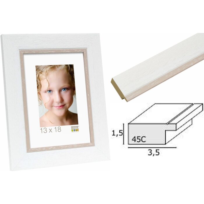 Cornice per quadri in plastica bianca S45CF