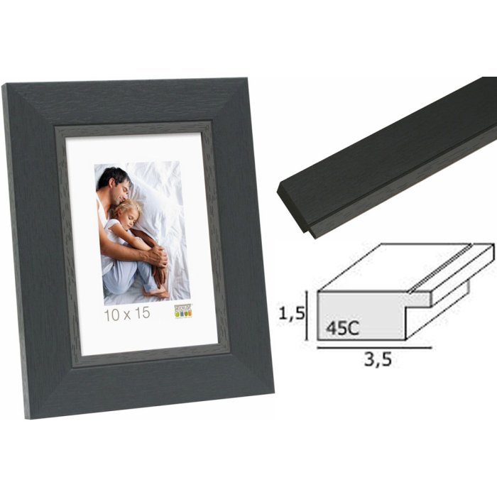 Cornice per foto in plastica nera S45CF