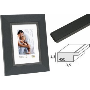 Cornice per foto in plastica nera S45CF