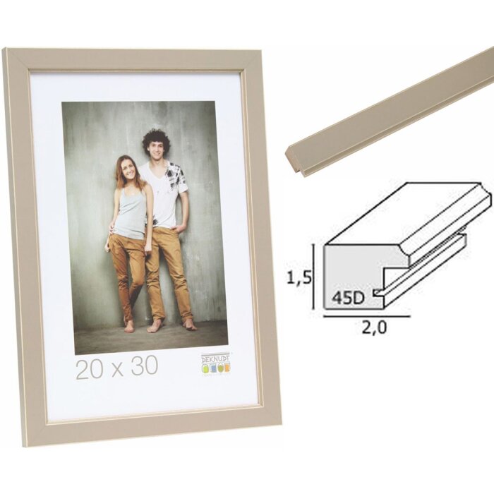 Cornice in legno Deknudt S45DK beige da 9x13 cm a 30x45 cm