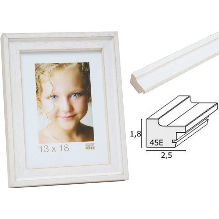 Cornice per quadri in legno bianco S45ES1