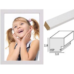 Cornice per quadri in legno bianco S45PK1