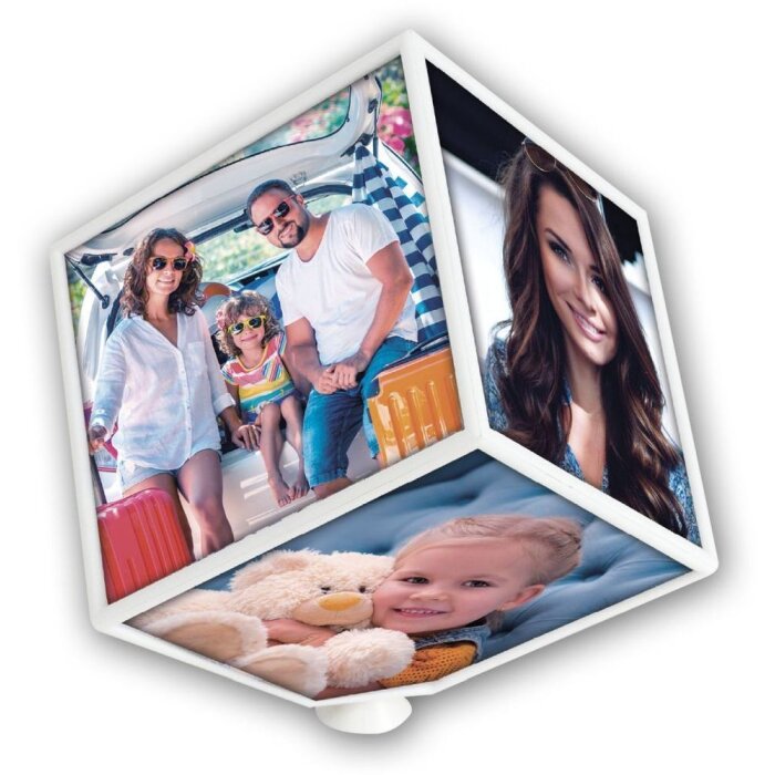 Cubo fotografico rotante 15x15 cm bianco