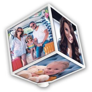 Cubo fotografico rotante 15x15 cm bianco