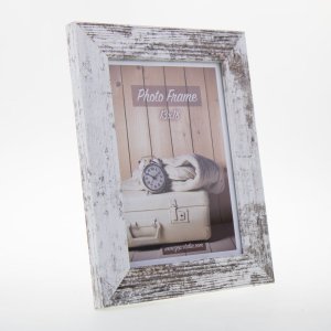 Nelson cornice di legno 20x20 cm bianco antico